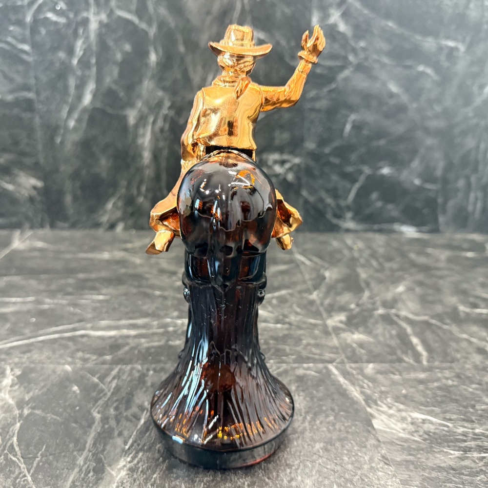 AVON Bucking Bronco and Cowboy Amber Bottle - Picture 5 of 16